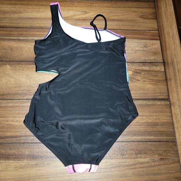 Justice Sport Surf Club One Piece Girls Swim Suit - Size XL (16/18) - Picture 3 of 4